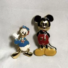 ミッキー　ドナルド　ヴィンテージ　ブローチ