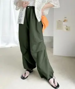 JaVa オリーブグリーン ワイドパンツ M
