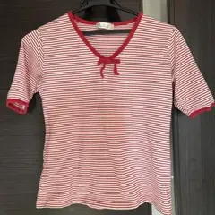 a.v.v ボーダー 半袖 Tシャツ レッドのサムネイル