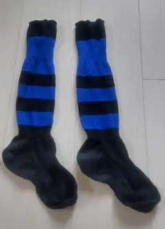 青黒ストライプ サッカーソックス 大人用