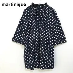 【美品】martinique ドット ボウタイ ブラウス ネックギャザー