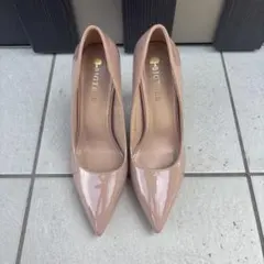 エナメルパンプス　ピンヒール　ベージュ 36