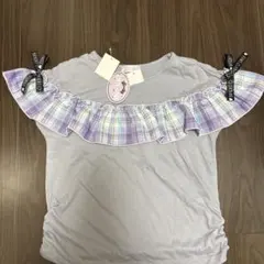 【新品タグ付き】CUTE LOVE チェック柄フリルTシャツのサムネイル