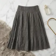 GEORGES RECH リネン混 ミモレ丈スカート【40】グレー系 春夏