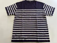 ナノユニバース 紫 ボーダー トップス半袖 sizeL ar0141