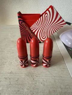 MAC 赤口紅 3本セット スワールデザイン クリスマスコフレ