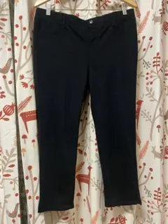 ブラック　レギンス　パンツ レギパン　LL XL ストレッチ素材　クロップド丈