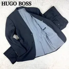 ヒューゴボス スーツ シルクウール セットアップ ブラック ストライプ