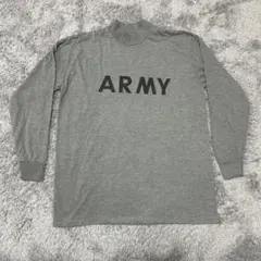 US ARMY モックネック　長袖Tシャツ ロンT 両面プリント