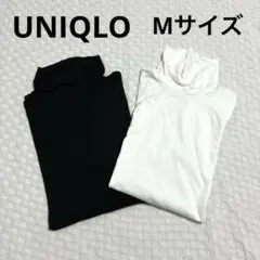 UNIQLO タートルネック ヒートテック 長袖 2枚セット 黒　オフホワイト