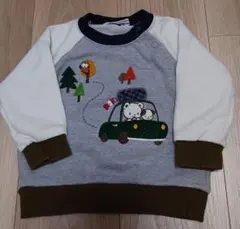 familiar 車と動物刺繍 トレーナー　80