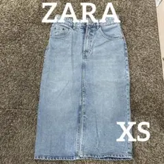 ZARA デニムロングスカート ライトブルー XSのサムネイル