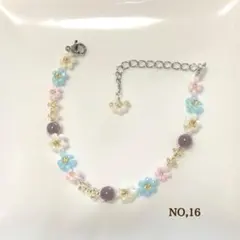 ハンドメイドビーズブレスレットNO,16
