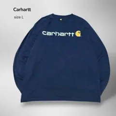Carhartt カーハート ロンT L ネイビー オリジナルフィット デカロゴ