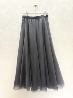 【美品】GRL グレイル チュール フレアスカート グレーのサムネイル