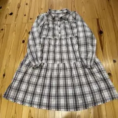 mezzo piano Junior チェック柄 長袖ワンピース M150