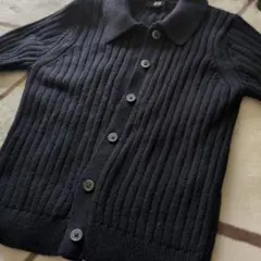 ユニクロ　リブポロカーディガン　S