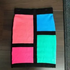 F２１　カラーブロックタイトミニスカートのサムネイル