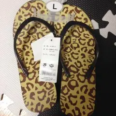 厚底サンダル ヒョウ柄