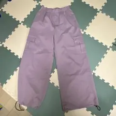 ラベンダーよりのピンク ワークパンツ サイドポケット付き