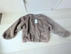 新品未使用モカベージュ　ファー　ブルゾン　ボア　ジャケット　コートL