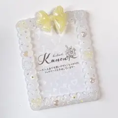 【No.461】黄色系♡大きいリボンのホイップデコトレカケース　硬質ケース
