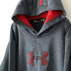 アンダーアーマー ロゴ プルオーバー パーカー L グレー 灰色 古着