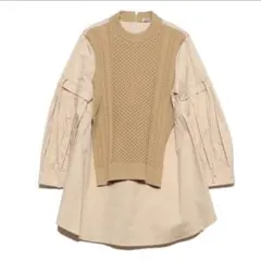 スナイデル SNIDEL ニットベストドッキングワンピース （ベージュ）