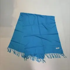 【極上の肌触り】パシュミナストール カシミヤシルク混合青　ブルー　大判　ショール