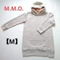 M.M.O. ボアフード パーカー ベージュ 内オレンジ【M】