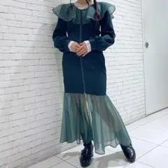 シアーフリルマーメイドワンピース