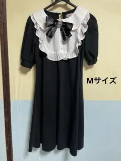 Ank Rouge ワンピース フリル 黒 リボン レース 半袖
