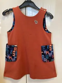 Paul Smith ポールスミス 綿 ジャンパースカート オレンジ 100cm