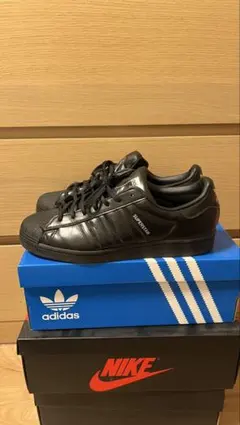 ✨美品✨adidasアディダス スーパースター 定番 オールブラック24㎝ 極美品！adidas アディダス スーパースター スタンスミス オール