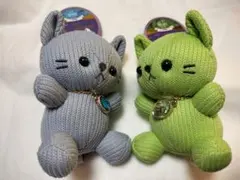 ハッピーバースカラー ニット キャット ねこ マスコット 8月　3月　２個セット