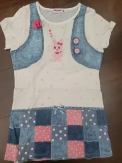 ミキハウス　だまし絵Tシャツ　チュニック　120 　うさこ