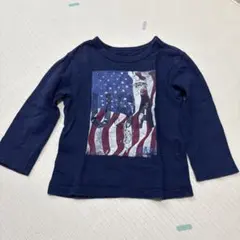 ベビーギャップ アメリカ国旗プリント長袖Tシャツ 90センチ