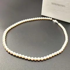 28209✨艶 照り ミキモト ホワイトパールネックレス アコヤ真珠 