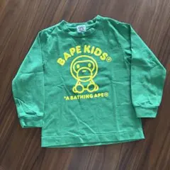 BAPE KIDS グリーン長袖Tシャツ 110cm正規品のサムネイル