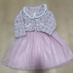 フォーマル　女の子　セットアップ　ツイード　ピンク　ドレス　スーツ　入園　入学式