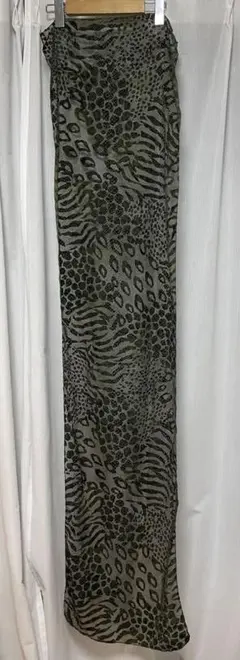 オリーブグリーン ヒョウ柄 ロングストール