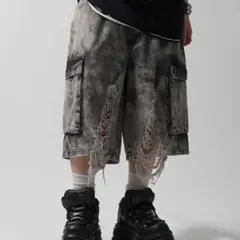 25SSMAROCORE SELECT】クラッシュデニム カーゴショーツ パンツのサムネイル
