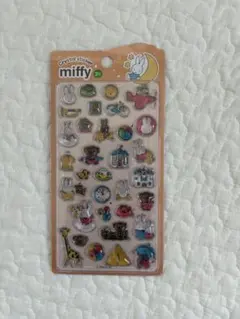 橙　ミッフィ　クリスタルステッカー