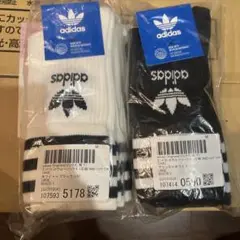 adidas ソックスセット ホワイト3足ブラック3足 Lサイズ28-30