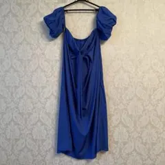 DAZY オフショルダー ワンピース XL 青