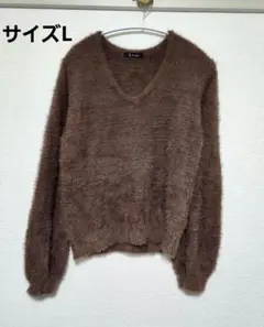 RagOut ブラウン Vネックセーター 長袖　冬　セーター　レディース