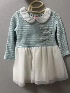 メゾピアノ 水色 ワンピース 90