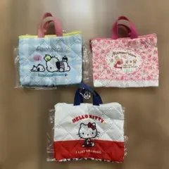 サンリオキャラクターズ　レトロレッスンバッグミニキーホルダー　3個セット