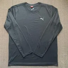 「#598」PUMA プーマ ロングTシャツ　カットソー　ブラック　XOサイズ