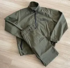 エンノイ、シャカシャカ　オリーブ×黒刺繍　ENNOY ジャケットXL 、パンツＬ
